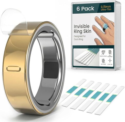 6 Pack Ultra-Thin Clear Protector for Oura Ring Gen 4/4 Ceramic/Oura Gen 3, Invisible Transparent Anti-Scratch Protective Film, Smart Ring Skin Protector Accessories for All Day (Size 5/6/7/8) in Saudi Arabia