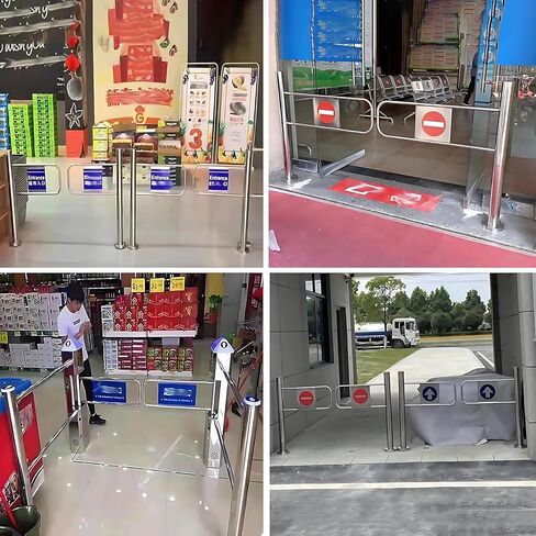 Automatic Metal Swing Gate - 60x100cm Self-Closing Safety Gate for Warehouse & Library 1-Way Design Ideal for Supermarket Entrances Adjustable Widths 50-100cm in Saudi Arabia