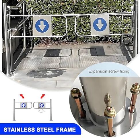 بوابة متأرجحة لمدخل السوبر ماركت، باب معدني أوتوماتيكي في اتجاه واحد، بوابة أمان يدوية صناعية للمستودع لمتاجر المكتبة ومراكز التسوق على اليسار - 100 × 100 سم in Kuwait