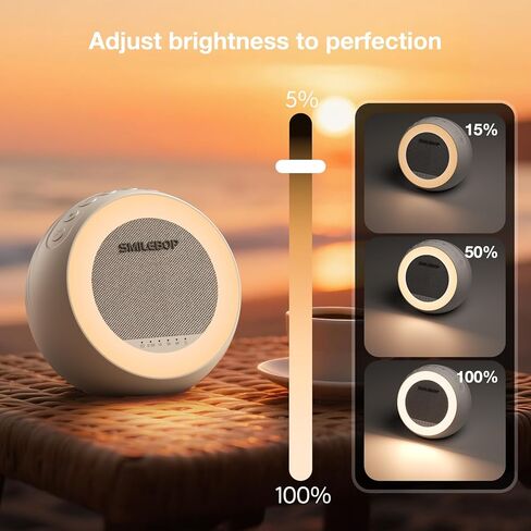 آلة صوت ضوضاء بيضاء مع ضوء ليلي، آلة صوت محمولة للأطفال والكبار مع ضوء ليلي بـ 10 ألوان، 32 صوتًا مهدئًا و5 مؤقتات للحضانة والخصوصية في المكتب المنزلي والسفر in Kuwait