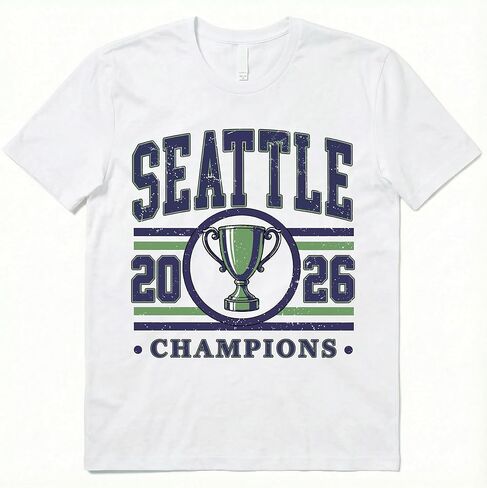 Seattle 2026 Champions T-Shirt | Premium Cotton Shirt for Men & Women in Saudi Arabia
