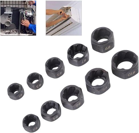 Fafeicy 10Pcs Nut Remover, Impact Short Nut Extractor Set with 3 8in Driver Interface, for Damaged Nuts Removal and Stripped Screws Disassembly 9mm to 19mm in Saudi Arabia