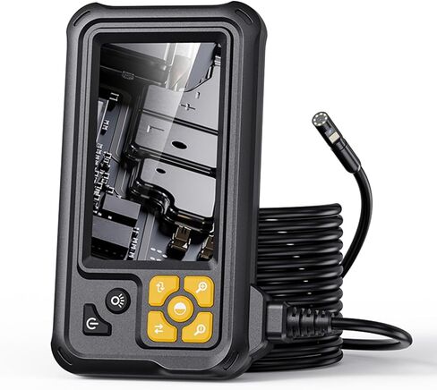كاميرا المنظار مع ضوء، عدسة مزدوجة 8 مم 1080P HD Borescope مع شاشة HD 4.3 بوصة، 8 مصابيح LED قابلة للتعديل، كابل شبه صلب، مقاوم للماء IP67 لفحص أنابيب الصرف الصحي (5 متر / 16.4 قدم) in Saudi Arabia