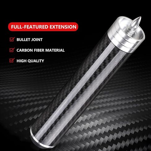 CROWN ME 6 inch Carbon billiard cue extension with 3 bumpers, pool cue extenders in Saudi Arabia