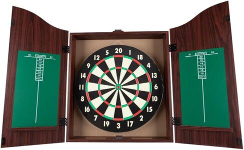 رفوف ألعاب العلامات التجارية Futons Trademark Games خزانة رمي السهام الخشبية المشطوفة Pro Style Board and Darts، الصنوبر، 3.5 لتر × 21.5 عرض 24.75 ارتفاع أمريكي in Kuwait