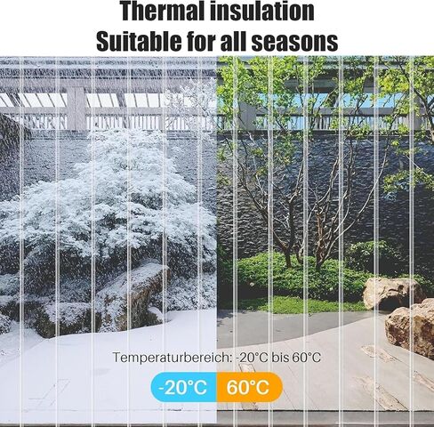 Clear PVC Plastic Strip Door Curtain, Walk-in Cooler Freezer Vinyl Strip for Industrial and Commercial Use, 59.05"x90.55" Garage Warehouse Doorway Solution in Saudi Arabia