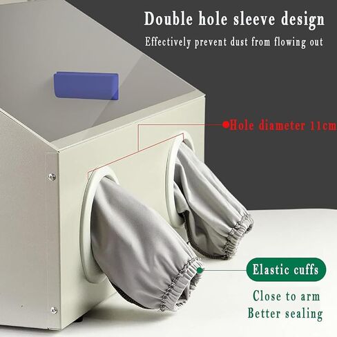 مجمع الغبار الرملي للمختبر، صندوق تجميع الغبار النقش مع إضاءة LED ونافذة شفافة، مروحة قوية 2800 دورة في الدقيقة، للطحن/النقش/التلميع/الحفر/القطع in Kuwait