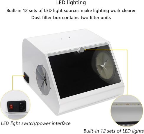 جامع غبار الأسنان للمختبرات، استخلاص الهواء وفلتره، ضوء LED، يمنع هروب الغبار، يحمي الأطباء، يعزز الرؤية، حل فعال للسفع الرملي in Kuwait
