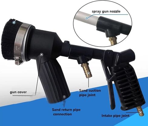 آلة السفع الرملي المحمولة سعة 28 جالونًا، آلة السفع الرملي لاستعادة الفراغ، تتضمن ملحقات فوهة السيراميك، لتنظيف الطلاء وجمع المواد بكفاءة in Kuwait