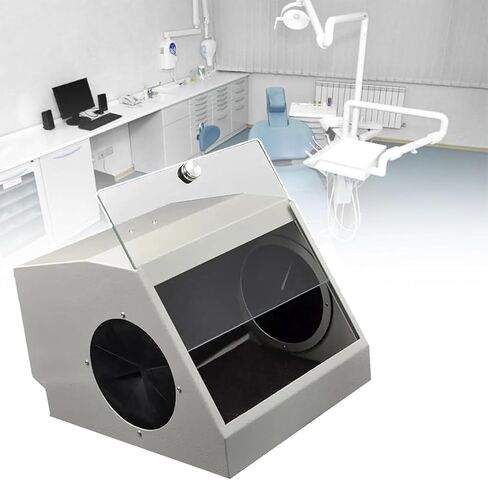 صندوق غبار مختبر الأسنان، أداة تنظيف الأسنان الاحترافية مع مصدر ضوء LED، زجاج مقسى شفاف للغاية لمختبرات الأسنان in Kuwait