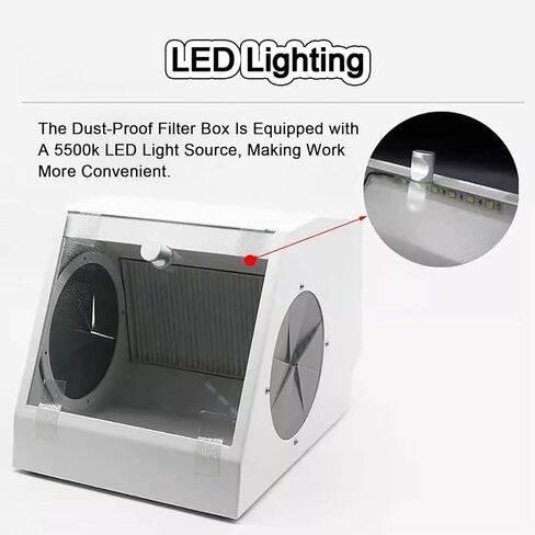 صندوق غبار مختبر الأسنان، أداة تنظيف الأسنان الاحترافية مع مصدر ضوء LED، زجاج مقسى شفاف للغاية لمختبرات الأسنان in Kuwait