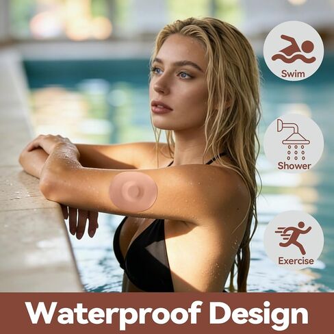 40 Pack Libre 3 Sensor Covers Waterproof, Breathable Adhesive Patches for Libre 3 Plus, with Easy-Peel Tab Pre-Cut Backing, Hypoallergenic & Latex-Free Overpatch for Long Stay Protection, Beige in Kuwait