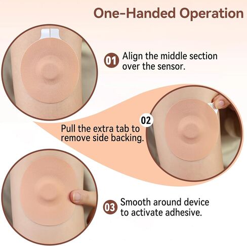 40 Pack Libre 3 Sensor Covers Waterproof, Breathable Adhesive Patches for Libre 3 Plus, with Easy-Peel Tab Pre-Cut Backing, Hypoallergenic & Latex-Free Overpatch for Long Stay Protection, Beige in Kuwait
