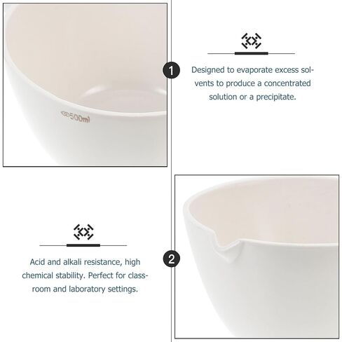 Luxshiny Porcelain Evaporating Basin with Handle Heat Resistant Laboratory Dish for Concentration Evaporation School and Home Use with Spout Design in Saudi Arabia