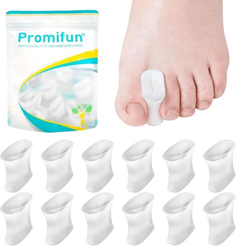 Upgraded Gel Toe Separators - 12 Pack Aloe Vera Extract Infused Silicone Toe Spacers for Straightening Overlapping Toes, Bunions, Calluses – Bunion Corrector for Men and Women(Medium Size) in Kuwait