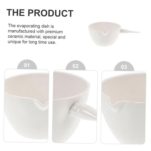 LIFKOME Ceramic Laboratory Evaporating Dish with Handle Acid Alkali Resistant Evaporation Basin for School Home Experiment Concentrating Drying Solid in Saudi Arabia