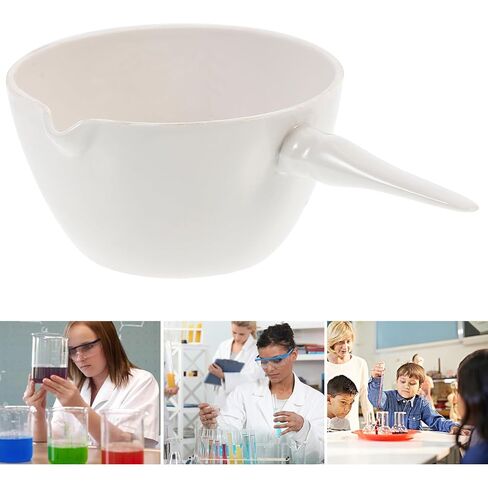 SHINEOFI Porcelain Evaporating Basin with Handle Round Evaporating Bowl for Laboratory Use Acid Alkali Resistant High-Grade Porcelain Container for Concentrated Evaporation and Solid in Saudi Arabia