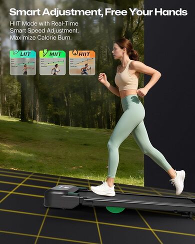UREVO Foldimix 5 Treadmills for Home, Walking Pad with Adjustable Handle Bar, Multi-Functional Workstation Treadmill, Dual Brushless Motorized, 14-Point Shock Absorption, Compact Design in Kuwait