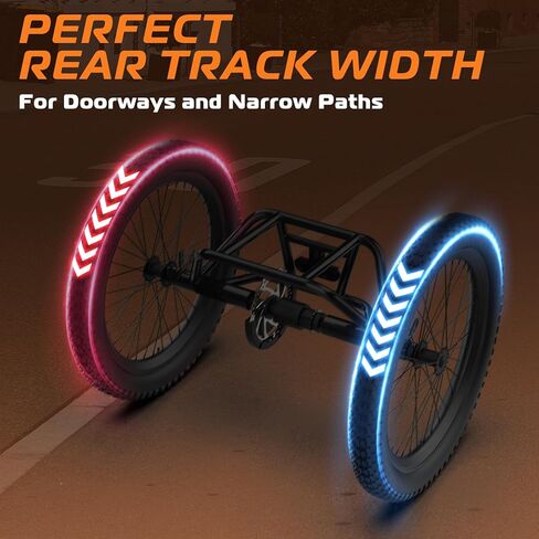 Vivi T01 20" x2.6 Fat Tire Electric Tricycle for Adults, 750W Peak 20'' Folding 3 Wheels Electric Bike, 95% Pre-Assembled, Speed Differential, 15.5MPH Eletric Trike with Bracket in Saudi Arabia
