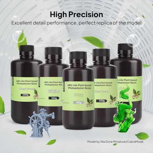 راتنجات الطابعة 3D التي تشبه نباتات Elegoo ABS مع راتنجات منخفضة ودقة عالية ، راتنجات المعالجة بالأشعة فوق البنفسجية 405nm لـ Mars Saturn Jupiter MSLA DLP LCD 3D Printing-Gray 2000g in Kuwait