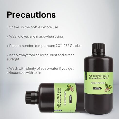 راتنجات الطابعة 3D التي تشبه نباتات Elegoo ABS مع راتنجات منخفضة ودقة عالية ، راتنجات المعالجة بالأشعة فوق البنفسجية 405nm لـ Mars Saturn Jupiter MSLA DLP LCD 3D Printing-Gray 2000g in Kuwait