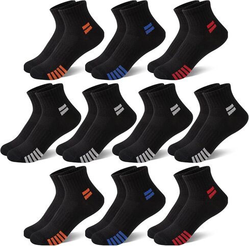 Comfoex 10 أزواج جوارب للأولاد جوارب رياضية ربع سنوية جوارب قطنية للأطفال 8-10 4-6 6-8 سنوات in Kuwait