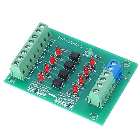 وحدة عزل Keenso Optocoupler، لوحة تحويل الجهد الكهربي لإشارة PLC ذات 4 قنوات، ومتينة، للحاسوب الصغير ذو الشريحة الواحدة وتحويل إشارات PLC، حزمة واحدة in Saudi Arabia