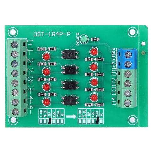 وحدة عزل Keenso Optocoupler، لوحة تحويل الجهد الكهربي لإشارة PLC ذات 4 قنوات، ومتينة، للحاسوب الصغير ذو الشريحة الواحدة وتحويل إشارات PLC، حزمة واحدة in Saudi Arabia