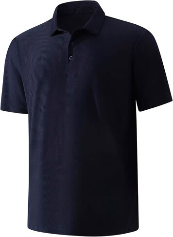 Mens Golf Shirt Short Sleeve Moisture Wicking Performance Solid Casual Collared Golf Polo Shirts for Men in Saudi Arabia