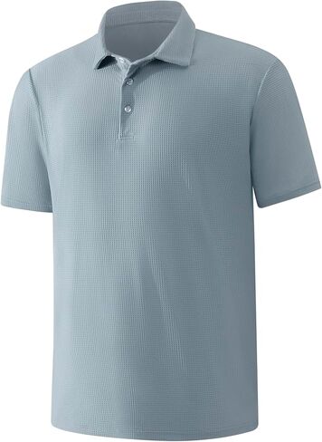 Mens Golf Shirt Short Sleeve Moisture Wicking Performance Solid Casual Collared Golf Polo Shirts for Men in Saudi Arabia
