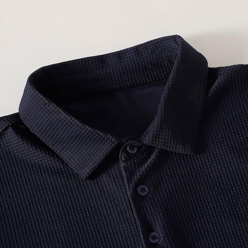 Mens Golf Shirt Short Sleeve Moisture Wicking Performance Solid Casual Collared Golf Polo Shirts for Men in Saudi Arabia