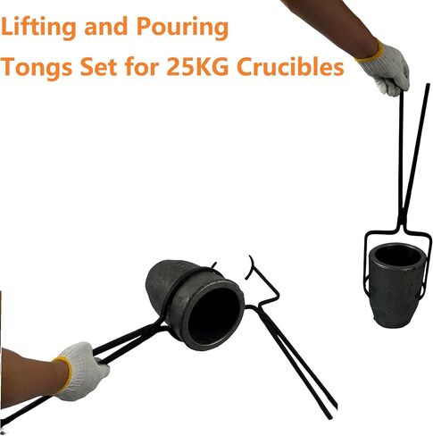 طقم فرن صهر البروبان الكبير بوزن 25 كجم/55 رطلًا مع مجموعة ملقط بوتقة وإطار قالب قارورة صب الرمل من جزأين (10 × 10 × 5 بوصة)، مجموعة فرن صب المسبك لصهر معدن الذهب والنحاس والألومنيوم in Kuwait