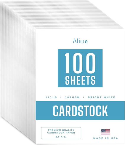 ورق مقوى | 300 حزمة، ورق طابعة من الورق الأبيض مقاس 8.5 × 11، سميك ثقيل الوزن، 110 رطل، أوراق ناعمة ممتازة ومتوافقة مع الطابعة - للحرف اليدوية والبطاقات والأعمال in Kuwait