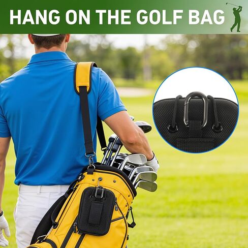 Universal Golf Rangefinder Case, Waterproof EVA Hard Shell Protective Storage Rangefinder Pouch, Shockproof Golf Range Finder Case with Zipper and Belt Clip(Black) in Saudi Arabia