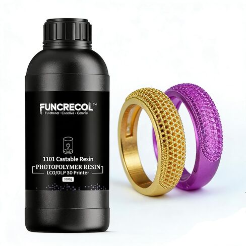 Castable 3D Printer Resin Easy to Printing and Burn for Jewelry and Metal Parts, Jewelry Casting Resin with Low Ash Content High Resolution Compatible with 405nm Resin Printer 1000g Purple in Saudi Arabia