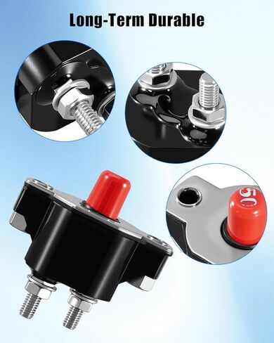 قاطع دائرة بزر ضغط 50 أمبير مناسب لنماذج MerCruiser Mercury Volvo Penta المتعددة، استبدل 88-11178A01 11178A01 3854164 88-806950 806950 865827T 18-69550 69550 9-15500 in Kuwait