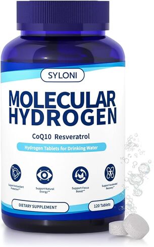 Hydrogen Water Tablets with Magnesium, 12 PPM Hydrogen Tablets for Drinking Water, H2 Molecular Tabs - Cellular Health Support, Mental Clarity, Rich in Antioxidants & Healthy Aging, 120 Servings in Saudi Arabia