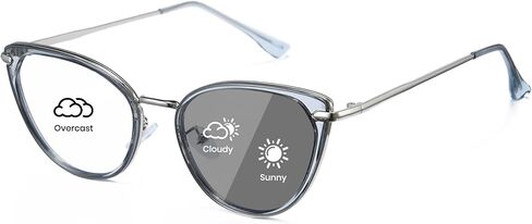 Cyxus Photochromic Glasses for Women UV Protection with Blue Light Blocking Trendy Cat Eye Frame 8281 in Saudi Arabia