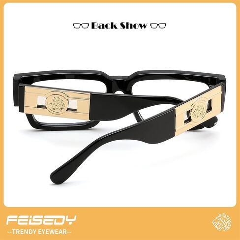FEISEDY Retro Trendy Rectangle Blue Light Glasses for Women Men, Classic Narrow Square Eyewear Frame B0365 in Saudi Arabia