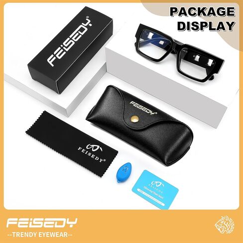 FEISEDY Retro Trendy Rectangle Blue Light Glasses for Women Men, Classic Narrow Square Eyewear Frame B0365 in Saudi Arabia