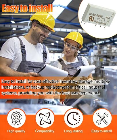 4Pcs CAT700-TBR60 5-Pin Industrial Relay Compatible with Control Panels, Automation Systems & Electrical Cabinets,60VDC 6A/250VAC in Kuwait