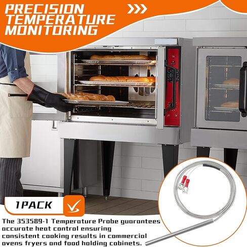 353589-1 Temperature Sensor Probe Fits for Vulcan Hart Commercial Ovens, Compatible with Samsung & LG Range Ovens, Replaces 00-353589-00001 44-1235 VH353589-1 in Kuwait