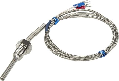PT100 Type 1m Metal Braided Cable 50mm Probe Head RTD Temperature Sensor M6 M8 M10 M12 M14 M16 M20 M27 Thread(M12 1.5) in Saudi Arabia