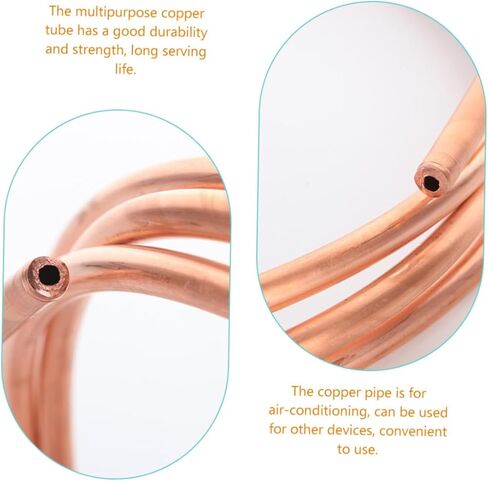 NOLITOY 2pcs Soft Coil Copper Tubing 4mm X 0.5mm Thin Wall 2m Length Refrigeration and Air Conditioner Copper Tubes for Freezer and Hvac Applications in Saudi Arabia