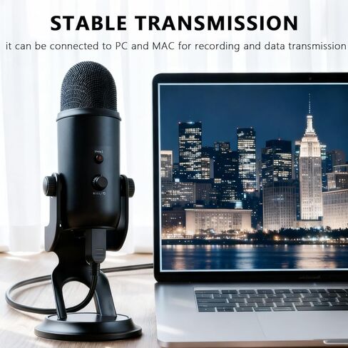 كابل ميكروفون أزرق بديل من Odonm لـ Blue Yeti، Yeti Pro، Snowball iCE ميكروفون MIC سلك طاقة نقل البيانات (6FT) in Kuwait