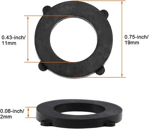 uxcell Nitrile Rubber Flat Washers 19mm OD 11mm ID 2mm Thickness with 4 Outer Tabs, for Faucet Pipe Water Hose, Pack of 10 in Saudi Arabia