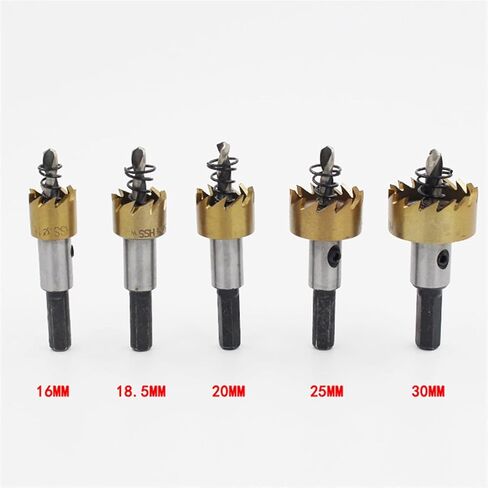 5 قطعة HSS هول المنشار لقمة ثقب الفولاذ المقاوم للصدأ سبائك معدنية طحن مثقاب مجموعة 16/18.5/20/25/30 مللي متر in Kuwait