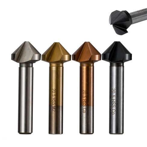 لقم مثقاب غاطسة للشطب 6.3-40 مم 3 مزامير 90 درجة قطعة واحدة (اللون: M2 مطلي بالتيتانيوم، الحجم: 10.4 مم) in Kuwait