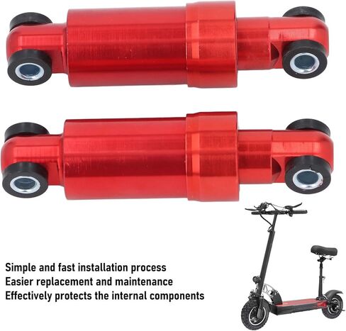 1 Pair Electric Scooter Rear Shock Absorber, 10in Suspension System, Heavy Duty Spring Damping for Folding EScooters, Universal Fit Replacement Part (Red) in Saudi Arabia