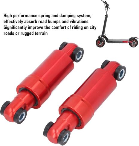 1 Pair Electric Scooter Rear Shock Absorber, 10in Suspension System, Heavy Duty Spring Damping for Folding EScooters, Universal Fit Replacement Part (Red) in Saudi Arabia